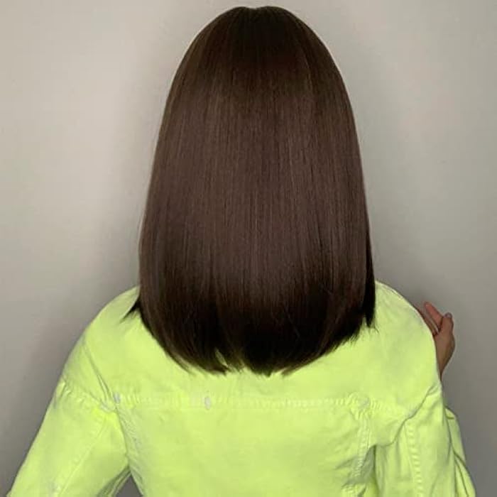 DILLARDS Maeau - Wigs For Women Long Brown Wig Straight Ombre Wigs Natural Looking Synthetic Wig Fancy Dress Wig Short Bob Wigs For Daily Party Cosplay, Brown 2 - Image 5